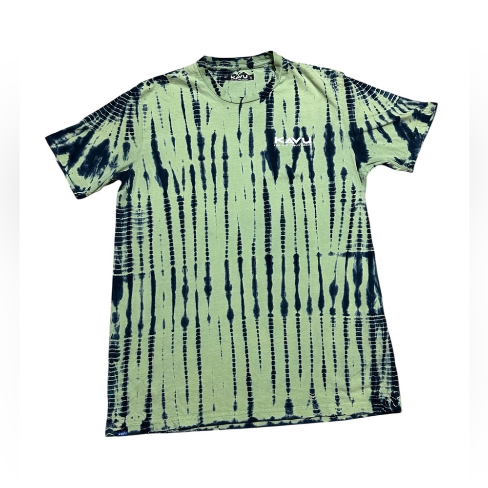 KAVU Men's Klear Above Etch Art T-Shirt in forest tie-dye 100% organic cotton S